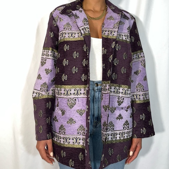 Vintage Sag Harbor Purple & Lavender Coat (size 18w) - Picture 5 of 6